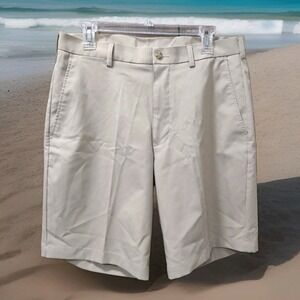 PGA Tour Mens Shorts Beige Size 32 Slash‎ Pocket 100% Polyester